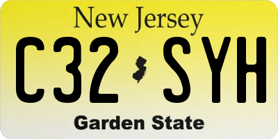 NJ license plate C32SYH