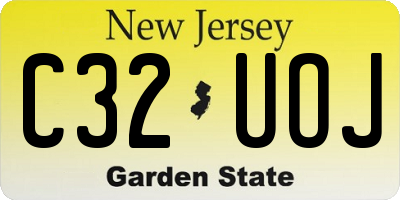 NJ license plate C32UOJ