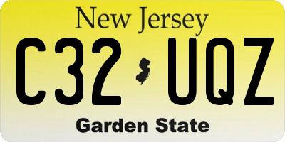 NJ license plate C32UQZ
