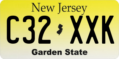 NJ license plate C32XXK