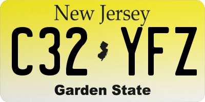 NJ license plate C32YFZ