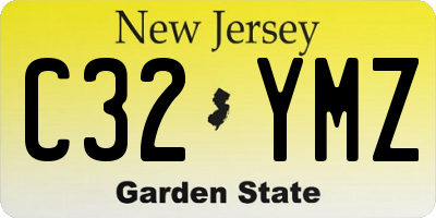 NJ license plate C32YMZ