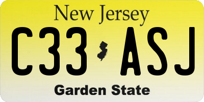 NJ license plate C33ASJ