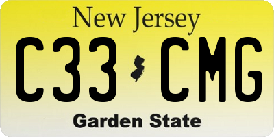 NJ license plate C33CMG