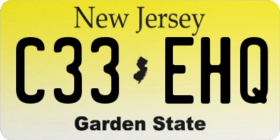 NJ license plate C33EHQ