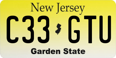 NJ license plate C33GTU