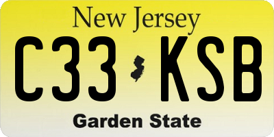 NJ license plate C33KSB
