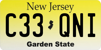 NJ license plate C33QNI