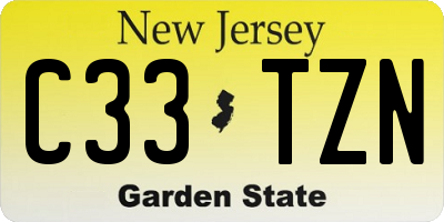 NJ license plate C33TZN
