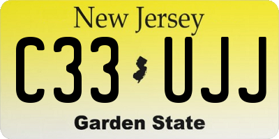 NJ license plate C33UJJ