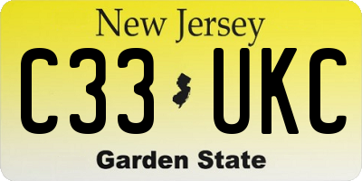 NJ license plate C33UKC