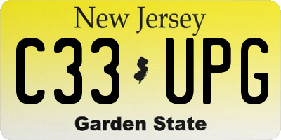 NJ license plate C33UPG
