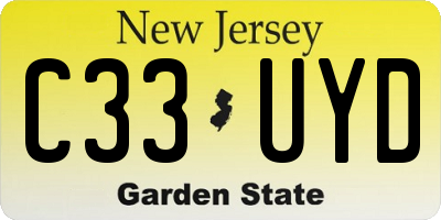 NJ license plate C33UYD
