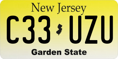 NJ license plate C33UZU