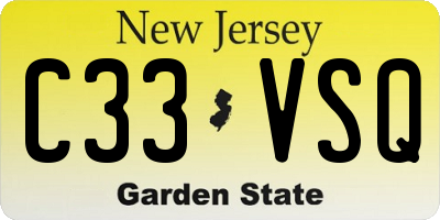 NJ license plate C33VSQ