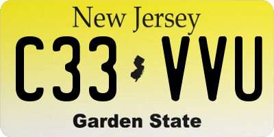NJ license plate C33VVU