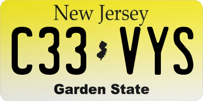 NJ license plate C33VYS