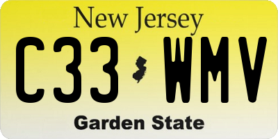 NJ license plate C33WMV