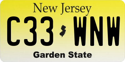 NJ license plate C33WNW