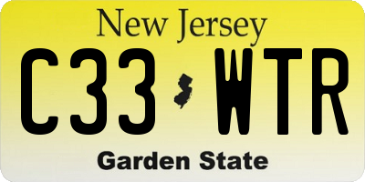 NJ license plate C33WTR
