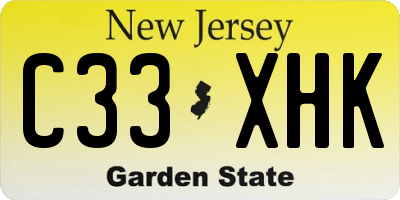 NJ license plate C33XHK