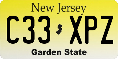 NJ license plate C33XPZ
