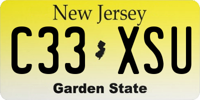 NJ license plate C33XSU