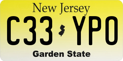 NJ license plate C33YPO