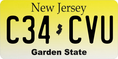 NJ license plate C34CVU