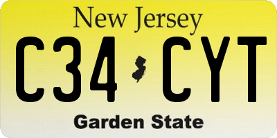 NJ license plate C34CYT