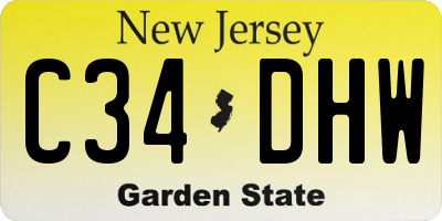 NJ license plate C34DHW
