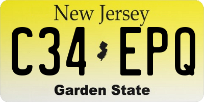 NJ license plate C34EPQ