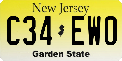 NJ license plate C34EWO