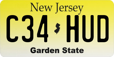 NJ license plate C34HUD