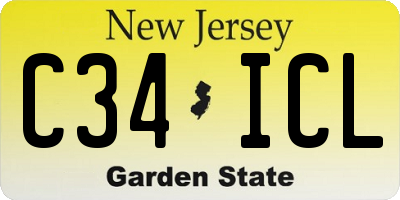 NJ license plate C34ICL