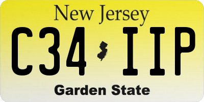 NJ license plate C34IIP