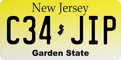 NJ license plate C34JIP