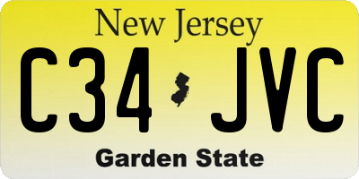 NJ license plate C34JVC