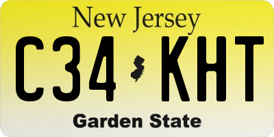 NJ license plate C34KHT