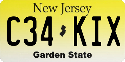 NJ license plate C34KIX