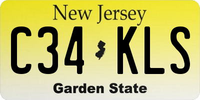 NJ license plate C34KLS