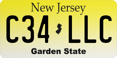NJ license plate C34LLC