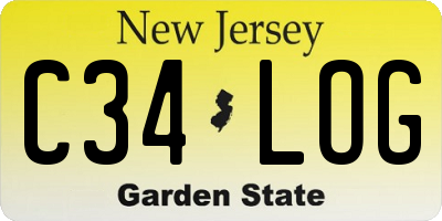 NJ license plate C34LOG