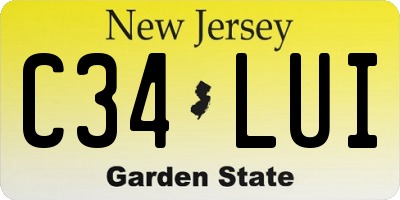 NJ license plate C34LUI