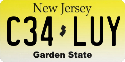 NJ license plate C34LUY