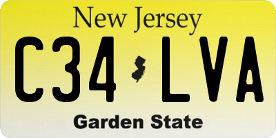 NJ license plate C34LVA