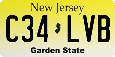 NJ license plate C34LVB