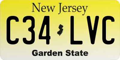 NJ license plate C34LVC