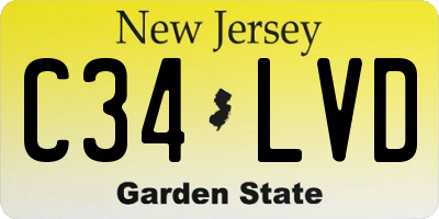 NJ license plate C34LVD