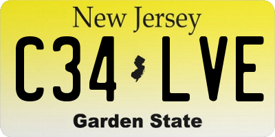 NJ license plate C34LVE